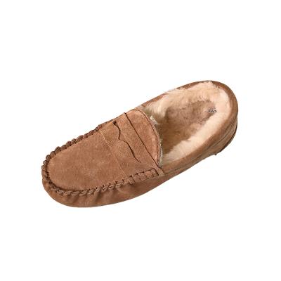 China Fashion\Comfortable\Durable Customized Italian Genuine Leather Fur Moccasin Suede Shoes For Women for sale