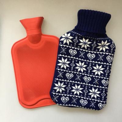 China Wool Material Comfortable\Durable Colorful Design Knitted Bag Cover For BS Rubber Hot Water Bottle For Body Warmer In Cold Season for sale