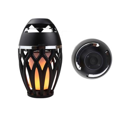 China Game radio speaker simulation flame night visual waterproof light led lamp barbecue outdoor camping speaker for sale