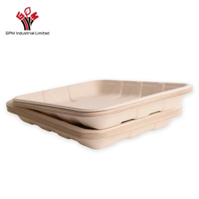 China Waterproof Wholesale Black Large Portion Food Paper Tray For Fresh /Frozen Meat Paper Fruit for sale