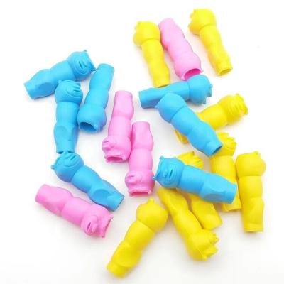 China Safety Factory Supply Ergonomic Correct Grip Posture Animal Shaped Pencil Grip Silicone for sale