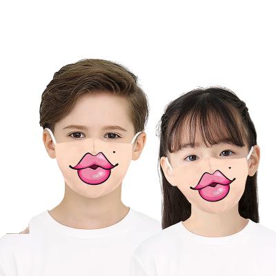 China Creative Adjustable Anti-haze Adjustable Printing Dustproof Children Digital Face Mask Ear-hook Headband Lips Cover for sale