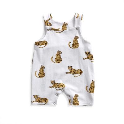 China Other Tiger Print Stretched Cotton Newborn Baby Clothes Onesie Baby Romper Summer Sleeveless Baby Clothes Rompers for sale