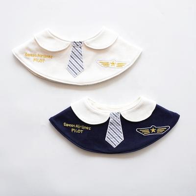 China ChengXi Lovely BabyLace Viable Full Circle Toddler Cotton Baby Bibs Boys Ruffled Saliva Napkin Rings Kids Feeding Bib for sale