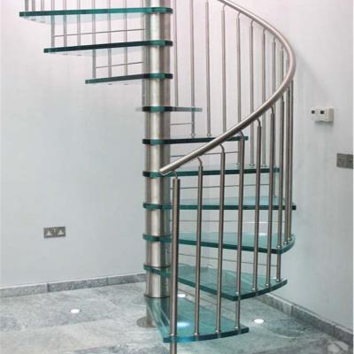 China Modern staircase with laminated glass tread spiral stairs / helical staircase on sale for sale