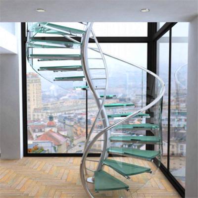 China Modern Glass Stairs Tread Outdoor Galvanized Steel Spiral Staircase for sale