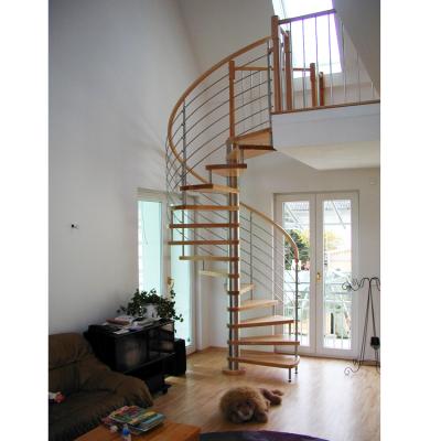 China China factory supplier modern spiral staircase used 30/40/50 mm solid wood tread for sale