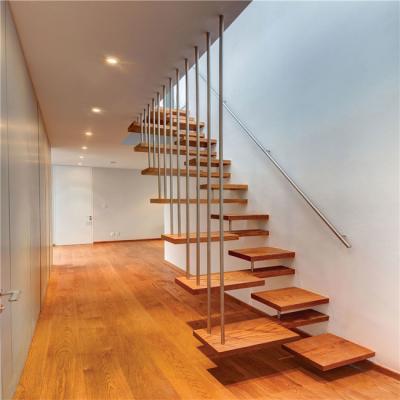 China Modern Safety And Floating Tread Modern Solid Wood Staircase Design for sale