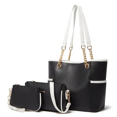 China Lady 2022 Popular Soft Leather Ladies Bags PU Leather Handbags Set for sale