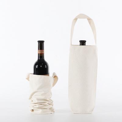 China Unprinted Bright Spot Canvas Wine Bags 2 Bottle Wine Gift Bags, Accept Custom Wine Packaging Bags for sale