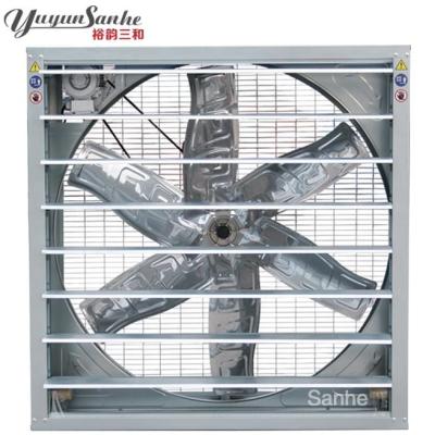 China Farms 50 Inch Exhaust Fan Swing Down Hammer Ventilation Fan For Pig House for sale