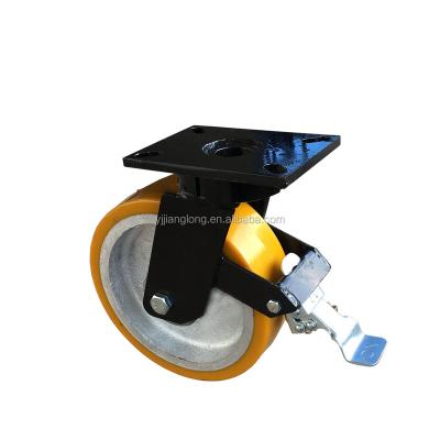 China swivel & Rigid 10x3 Inch Heavy Duty Caster Wheel For Scaffolding With Foot Brake for sale