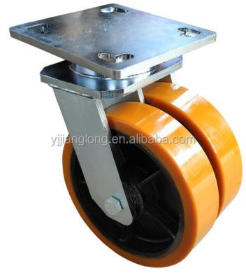 China 6 Inch Rubber Super Heavy Industrial Double Wheel Max Load 4000kg for sale