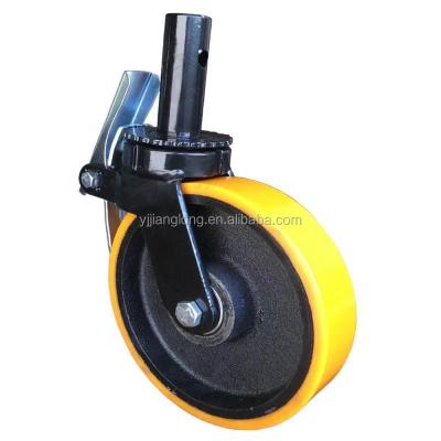 China Cast Iron Polyurethane Tread 6 Inch Scaffolding Caster Wheel for sale