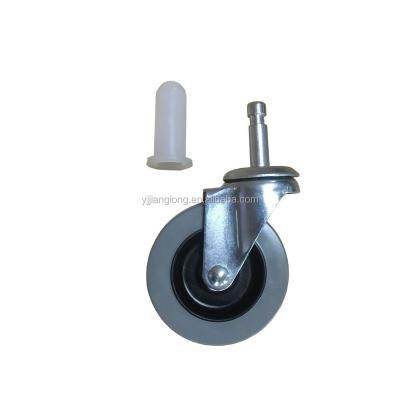 China All Kinds Of Casters 3 Inch Small Solid Rubber Plastic Inserted Wheel With Link Copper Inserted Ring Gray Plastic Casters Wheels for sale