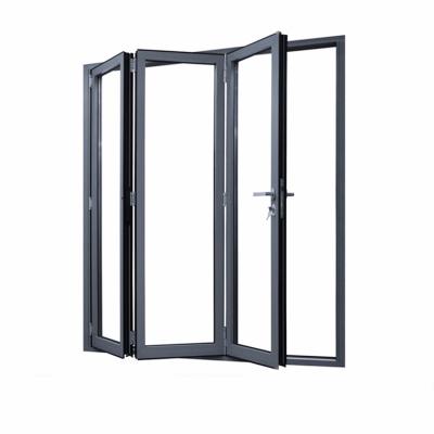 China Hot Sale High Standard Aluminum Transparent Partition Folding Door Accordion Malaysia Patio Pella Room Divider Soundproof Insulated Glass for sale