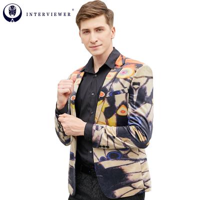 China Anti-wrinkle Mens Floral Dress Suit Fashion Wedding Blazer Luxury Dinner Tuxedo Jacket For Party for sale