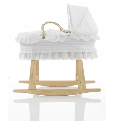 China NO.1021 Modern Hot Selling Solid Pine Wood&Rattan Folding Moses Basket Stand For Baby for sale