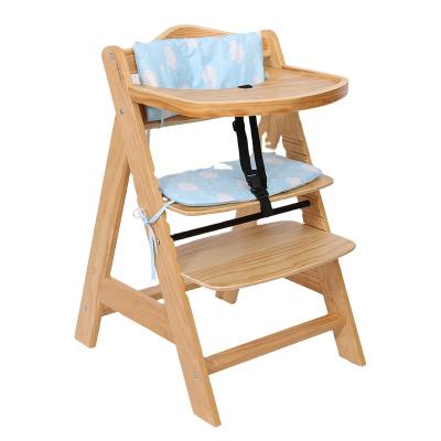 China Cheap Portable Standard Solid Wood Solid Wood Feeding Solid Wood Baby Dining Wooden Umpire Chair With Tray For Baby for sale