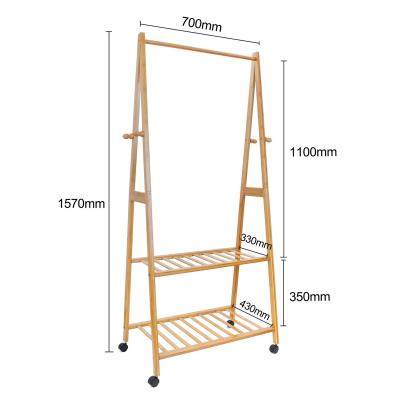 China Movable Movable Coat Hanger Rack High Quality Wooden Rack With Or Without Wheels for sale