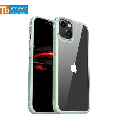 China New 2022 Light Green Color Enhanced Invisible Air Cushion Shockproof TPU Frame Clear Phone Case For iPhone 11 Pro Super HD PC Hard Case for sale