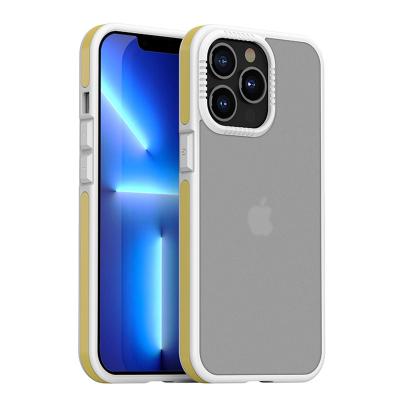 China Shockproof Micro Resistant Matte Case For iPhone 13 Pro Max Military Standard Yellow Acrylic Phone Case Band For iPhone 13 Pro Max for sale