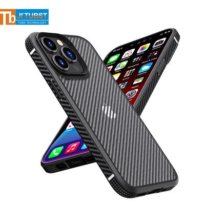 China Snorkel Designed Carbon Fiber Shockproof Case For iPhone 13 Max Pro Anti Scratch Bumper Case PC Internal Cover Airbags For iPhone 13 Max Pro for sale