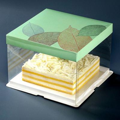 China Recycled Materials PET New Design Tall Clear Plastic Cake Box / Transparent Packaging Cake Box for sale