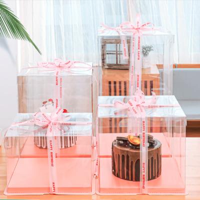 China Disposable New Arrival Clear Plastic Bakery Cake Packaging Box for sale