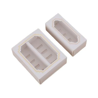 China 5s 10s Plain White Paper Aseptic Macaron Box With Window for sale