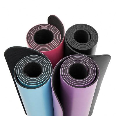 China New custom color eco-friendly natural rubber PU yoga mat with factory price, branded yoga mat for sale