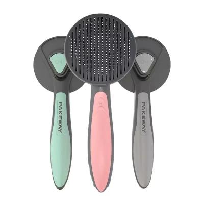 China Sustainable Pet Grooming Brush Shedding, Dog Hair Grooming Brush, Pet Self Cleaning Slicker Brush For Cat, Dog for sale