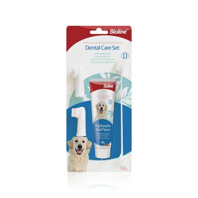 China Sustainable Dog Toothbrush Kit, Dog Toothpaste Teeth Cleaner with Mint, Pet Toothbrush and Fingerbrush Set for sale