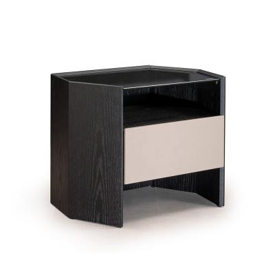 China Night Stand Bedroom Furniture Modern Design Luxury Contemporary Wooden Bedside Table With Drawer for sale