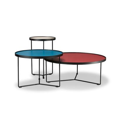 China Modern Design Living Room Minimalist Furniture Designer Colorful Round Coffee Table Set for sale