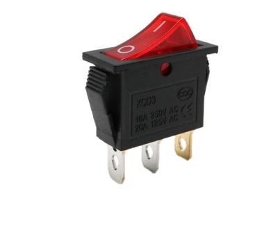 China KCD3 Electronics Three-pin With Light Red Button Power Switch Flip Button Switch for sale