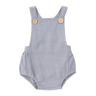 China Newborn Sleeveless Rompers Salt Solid Color Overalls Clothing Kids Summer Warm Sleeveless Rompers Baby for sale