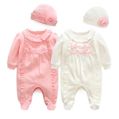 China Sustainable Baby Wears Amazon Supplied Cloth Cotton Spring Autumn Long Sleeve Rompers Newborn Baby Clothes for sale