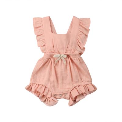 China Summer Baby Clothing Ruffle Breathable Soft Multicolored Soft Newborn Rompers Sleeveless Romper for sale