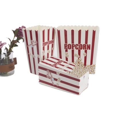 China Disposable Cheap Wholesale Cardboard Pop Corn Boxes Fashion Popcorn Box Food Packaging Custom Paper for sale