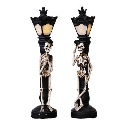 China Indoor Pumpkin Mall Bar Halloween Decoration Simulation Street Light Skull Light Glowing Haunted Props for sale