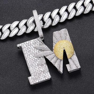 China Zircon T Rapper Singer Hiphop Style Dangle Square Jewelry Little Daisy Hip Hop Necklace Men Full Inlaid Fashion Mens Charm Necklace for sale