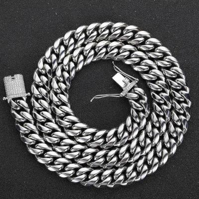 China Wholesale Price Hip Hop Jewelry 6/8/10/12/14/16mm Stainless Steel Necklace Bracelet Stainless Steel Cuban Link Chain for sale