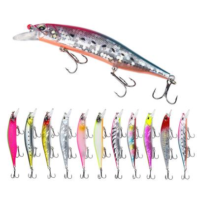 China ABS 12cm/15g Hard Plastic 3D Plastic Eyes Wobbler Casting Freshwater Minnow Big Game Fishing Rigs Lures for sale