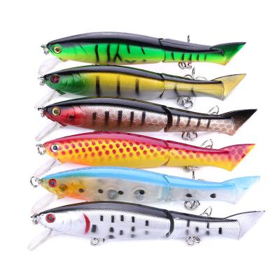 China Wholesale Multi Jointed Fishing Tackle 12cm Hard Body Swim Bait 2 Section Jointed Fishing Lure JM011 for sale