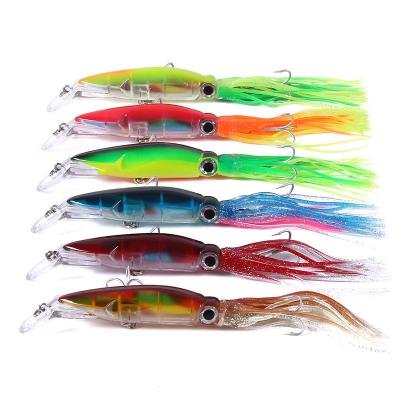 China High Quality ABS Plastic Hengjia Octopus Realistic Jigging Fishing Lure 14cm/40g 6 Colors Bait Available With Treble Hook for sale