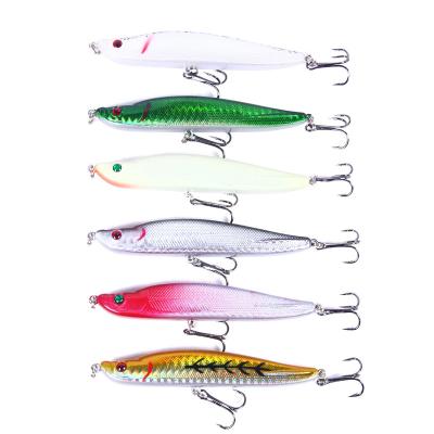 China 9.5CM/16G Hard Metal Lure Fishing Pencil Lures Colorful Treble Liner Hooks With Burr for sale