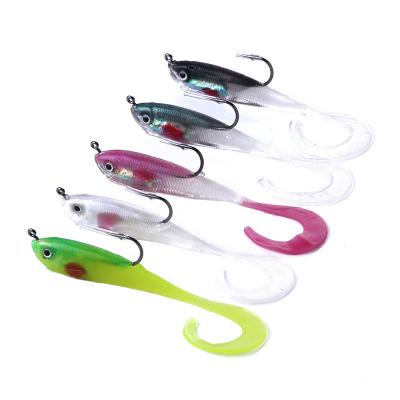 China 11cm 16g 5pcs/bag lead head soft plastic fish with soft hook lure for fishing for sale