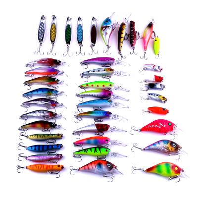 China Lure Hengjia Minnow Snap Crank Spinner Lures Set 39 Pieces Mix Combo Fishing for sale