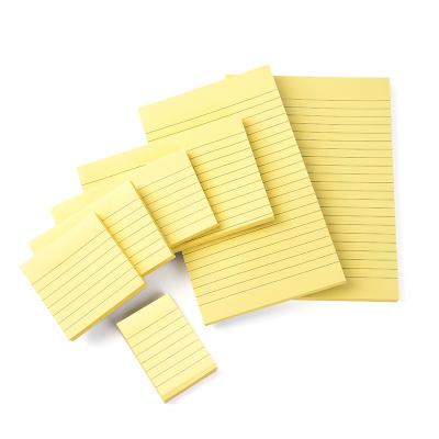 China Custom Yellow Color Self Adhesive 2x3, 3x3, 3x4, 3x5, 4x6 Inch Factory Self Adhesive Promotional Adhesive Lined Paper Sticky Notes for sale